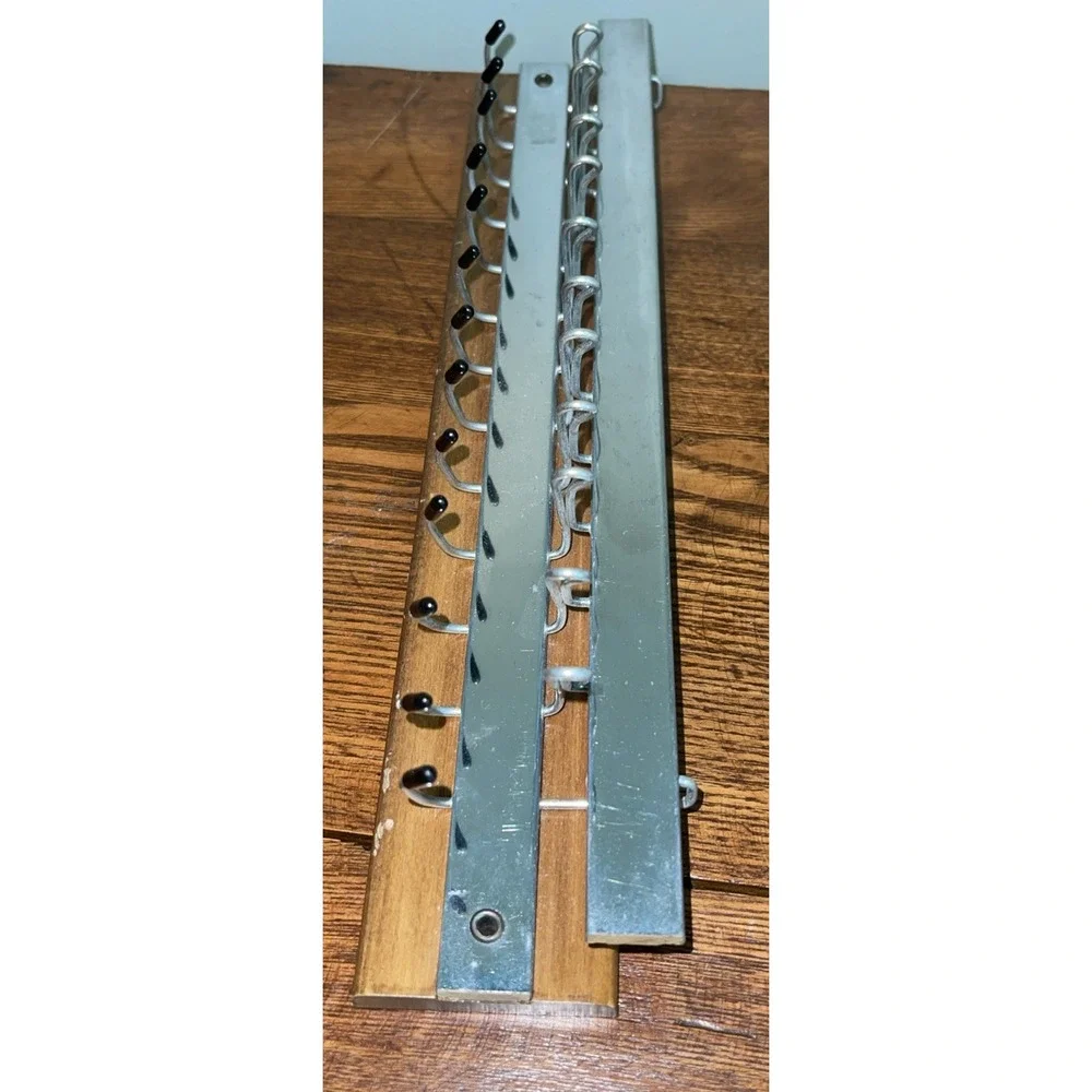Vintage 1950's FOLDING Wall NECKTIE TIE RACK HOLDER Belts Scarves 24 HOOKS Retro